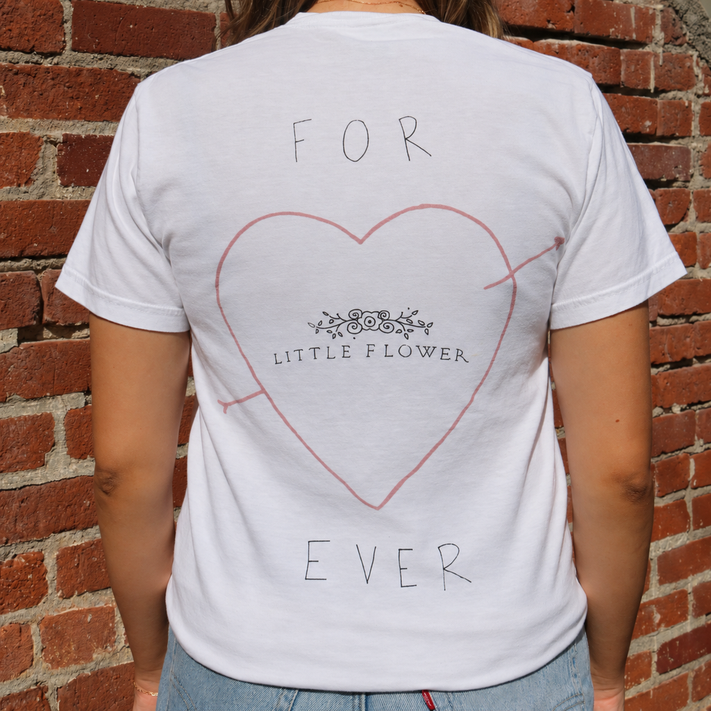 Little Flower White Graphic T-Shirt