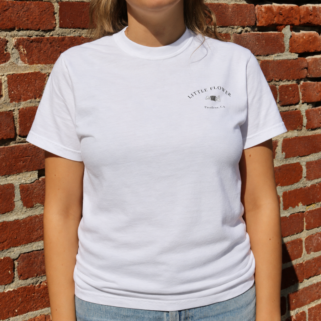 Little Flower White Graphic T-Shirt
