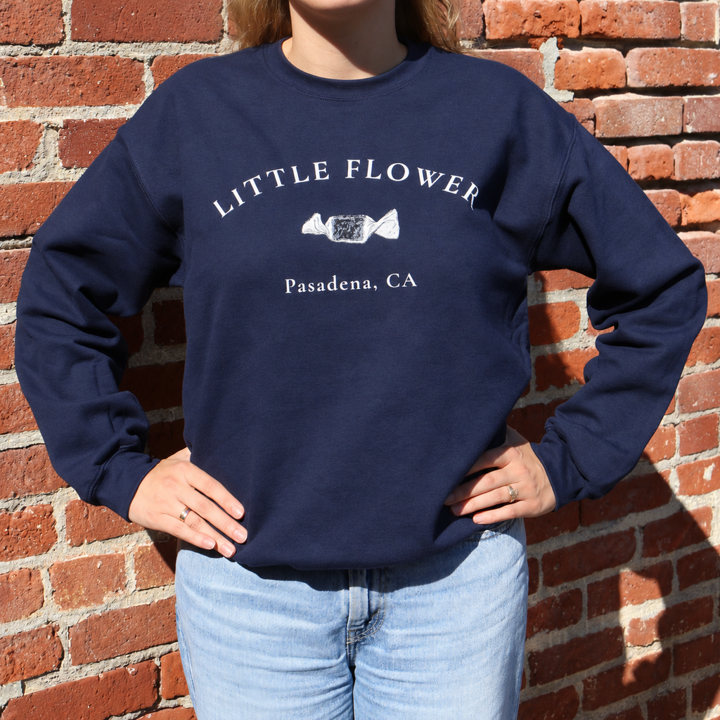 Little Flower Navy Crewneck Sweatshirt